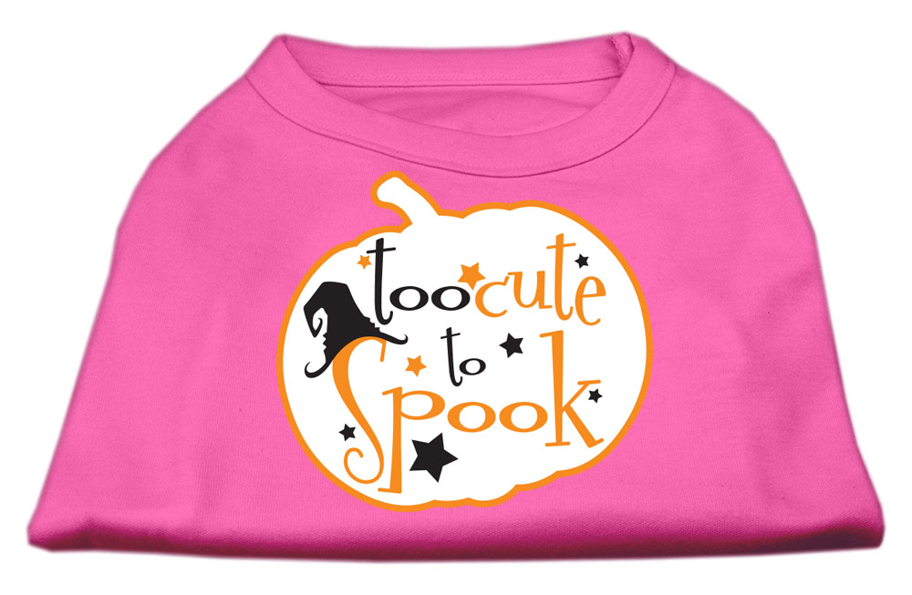 Too Cute to Spook Screen Print Dog Shirt Bright Pink Lg
